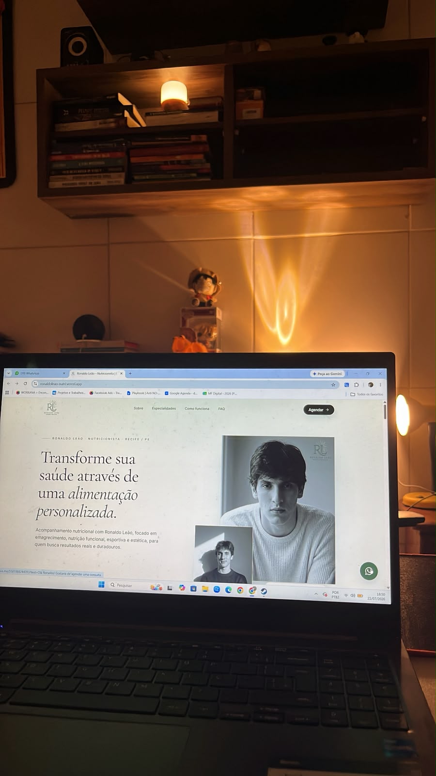 Ambiente de trabalho com planejamento nutricional